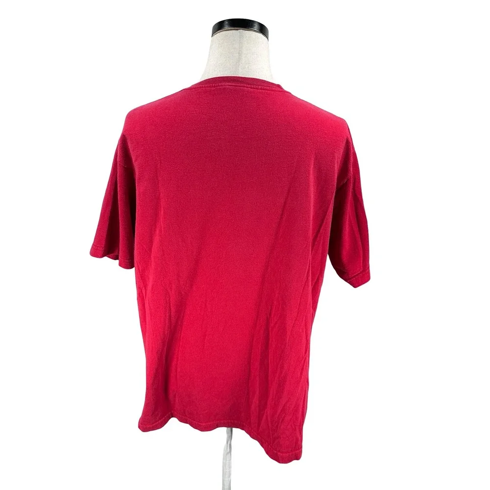 Vintage Y2K Chaps Ralph‎ Lauren Mens Red American USA Flag Graphic T-Shirt Large